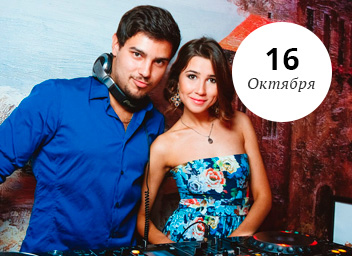 Майя Сайфуллина и DJ Глеб Хаматов в ресторане Бурбон